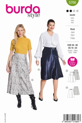 skirt sewing pattern for women burda 5766 sewing instructions