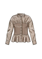 Schnittmuster figurnahe Damenbluse mit Miedereinsatz Simplicity 9821 Gr. 32-50