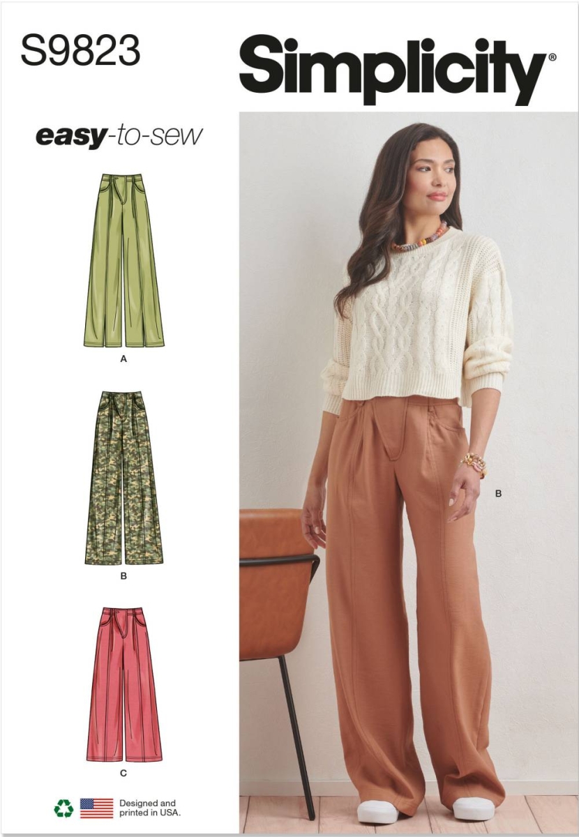 trousers sewing pattern for women simplicity 9823 sewing instructions