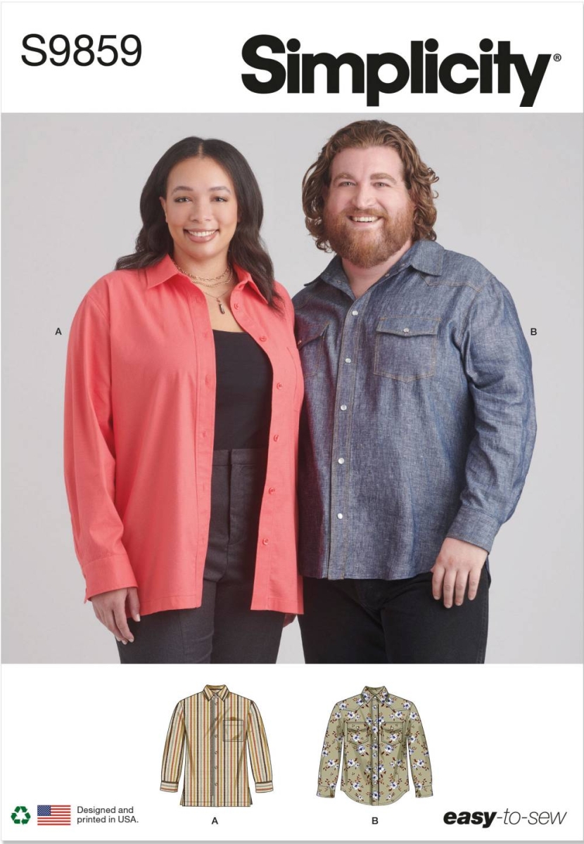 mens-shirts sewing pattern for men simplicity 9859 sewing instructions