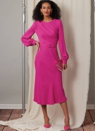 Schnittmuster für drapiertes Damenkleid mit langen Ärmeln – Vogue 2043 (Größe 32-50)