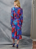 Schnittmuster für drapiertes Damenkleid mit langen Ärmeln – Vogue 2043 (Größe 32-50)