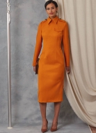 Schnittmuster schickes Damenkleid mit Kragen und Schulterriegeln – Vogue 2045 (Größe 34-52)