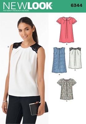 top sewing pattern for women newlook 6344 sewing instructions