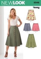 Rock Schnittmuster für Damen NewLook 6346 mit...