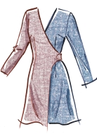 Schnittmuster Damenkleider 8528 - ausgefallenes Damenkleid mit angenähtem Gürtel | Größen 34-52 | McCalls