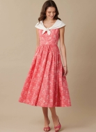 Schnittmuster Vintagemode 8539 - ausgestelltes Damenkleid, Vintagekleid 80er Jahre Laura Ashley | Größen 32-50 | McCalls