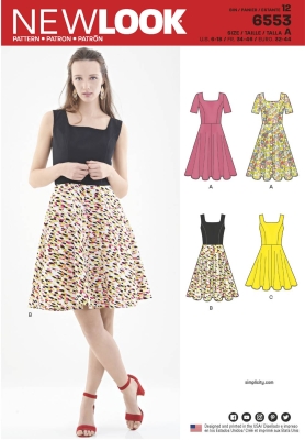 dress sewing pattern for women newlook 6553 sewing instructions