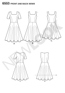 flared dresses paper sewing pattern newlook 6553 diy instructions