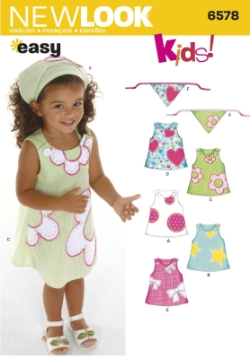 Mädchenkleid Schnittmuster für Mädchen NewLook 6578 mit Nähanleitung