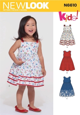 Mädchenkleid Schnittmuster für Mädchen NewLook 6610 mit Nähanleitung