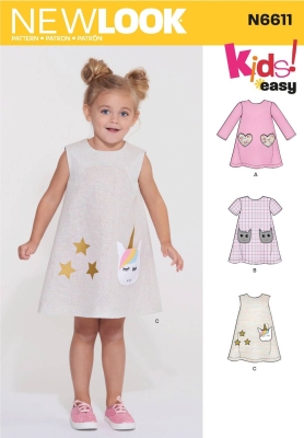 girls-dress sewing pattern for girls newlook 6611 sewing instructions