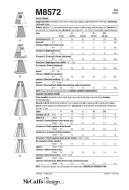Sewing pattern Apron with patch pockets McCalls 8572