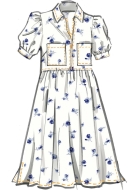Papier-Schnittmuster Jeanskleid mit Puffärmeln Gr. U5 16-24 (DE 42-50) Nr. 8553 von McCalls