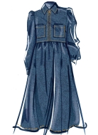 Papier-Schnittmuster Jeanskleid mit Puffärmeln Gr. U5 16-24 (DE 42-50) Nr. 8553 von McCalls