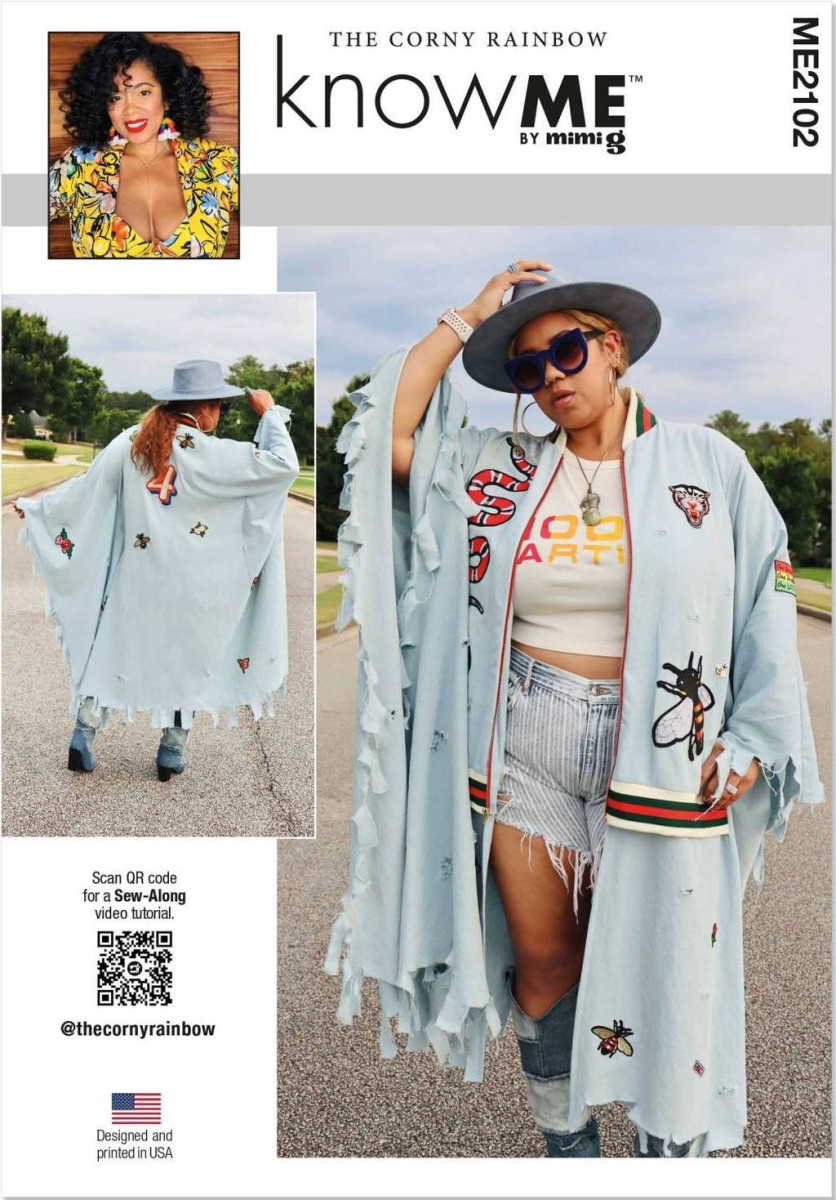 Sewing pattern Cape in bomber jacket style knowME 2102