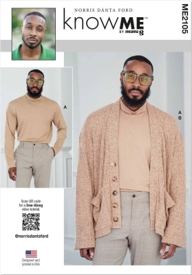 Sewing pattern Men’s turtleneck sweater and cardigan knowME 2105