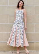 Schnittmuster Damenkleider 2112 - auffallendes Damenkleid mit keilförmigen Einsätzen und schmalen Trägern | Größen 30-48 | knowME