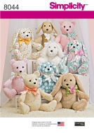 Kuscheltier Schnittmuster zum spielen Simplicity 8044 mit...