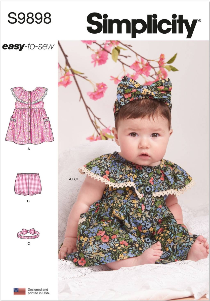 Mädchenkleid Schnittmuster für Mädchen Simplicity 9898 mit Nähanleitung