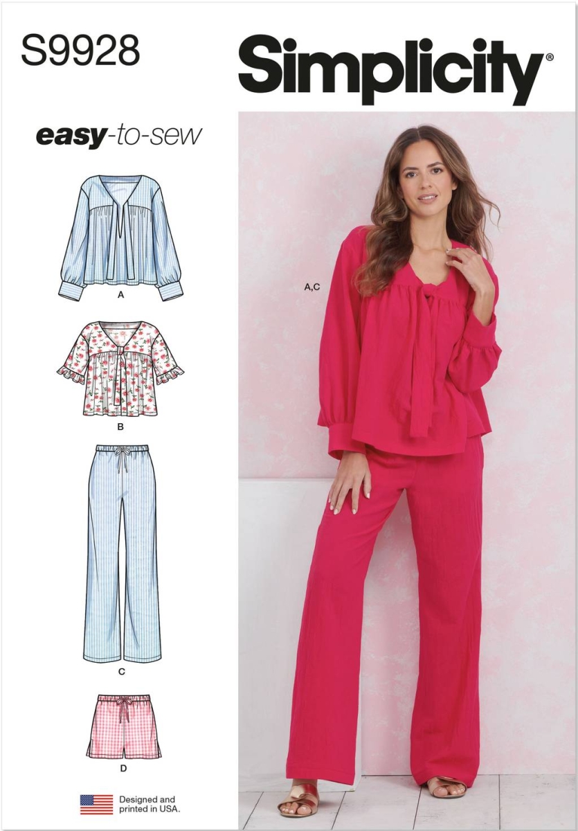Kombination Schnittmuster für Damen Simplicity 9928 mit Nähanleitung