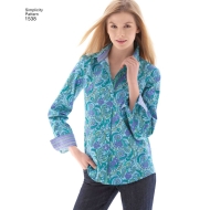 long-sleeved blouses paper sewing pattern simplicity 1538...