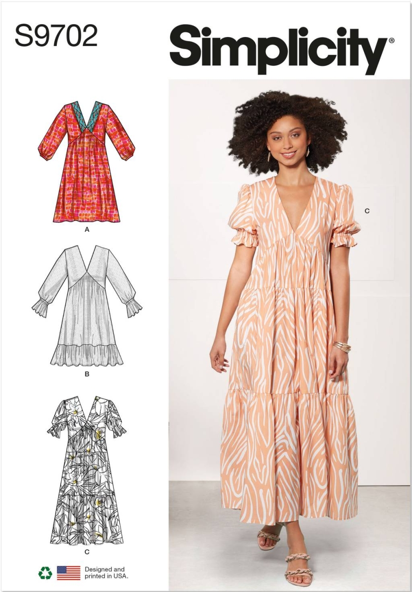 dress sewing pattern for women simplicity 9702 sewing instructions