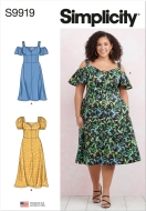 Kleid Schnittmuster für Damen Simplicity 9919 mit...