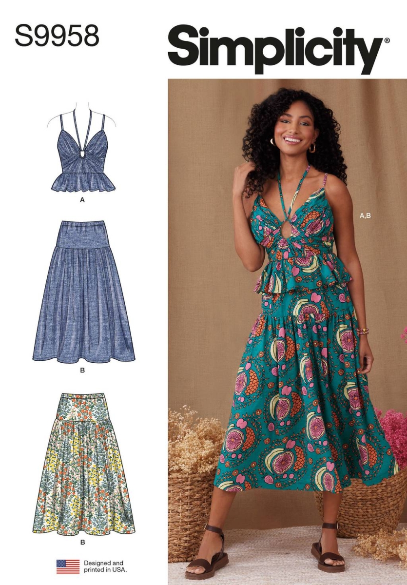 Kombination Schnittmuster für Damen Simplicity 9958 mit Nähanleitung