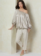 Sewing pattern Misses blouse with Carmen neckline and tie straps Vogue 2091