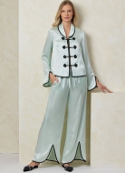 Schnittmuster edler Damen-Pyjama mit Posamenten-Verschlüssen Vogue 2099 Gr. 30-52