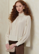 Schnittmuster legere Damenbluse mit Raglanärmeln und Stehkragen Vogue 2090 Gr. 34-52