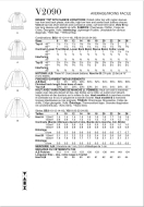 Schnittmuster legere Damenbluse mit Raglanärmeln und Stehkragen Vogue 2090 Gr. 34-52