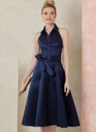 Schnittmuster sommerliches Neckholderkleid mit Knopfleiste und Kragen Vogue 2103 Gr. 34-52