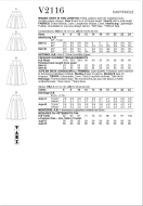 Schnittmuster schwungvoller Damenrock in zwei Längen mit angesetztem Peplumteil Vogue 2116 Gr. 32-50