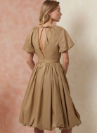 Sewing pattern raglan dress with puff sleeves and balloon skirt   Vogue 2106