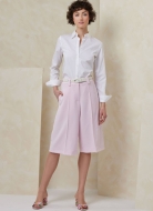 Schnittmuster bequeme Damenbermuda mit weiten Beinen und Bügelfalte Vogue 2115 Gr. 34-52