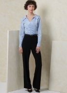 Schnittmuster ausgefallene Damenbluse mit Wickeleffekt, Drapage und weitem Ausschnitt Vogue 2113 Gr. 34-52