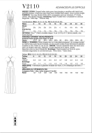 Schnittmuster elegantes Abendkleid mit Hüftdrapage und verdrehten Trägern Vogue 2110 Gr. 34-52