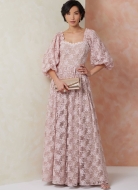 Sewing pattern misses dress with sweetheart neckline and wide sleeves   Vogue 2109