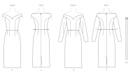 Schnittmusterhülle Damenkleider für Damen 2105...