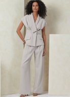 Schnittmuster elegante Damenkombination mit ungewöhnlicher Blazerjacke Vogue 2097 Gr. 32-50