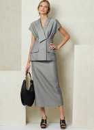 Schnittmuster elegante Damenkombination mit ungewöhnlicher Blazerjacke Vogue 2097 Gr. 32-50