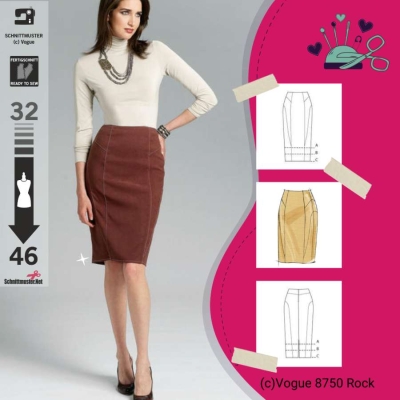 sewing pattern Vogue 8750 skirt