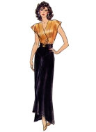 Schnittmuster gerader Damenrock mit Zipfel und aufgesetzten Taschen Vogue 2102 Gr. 32-50