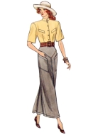 Schnittmuster gerader Damenrock mit Zipfel und aufgesetzten Taschen Vogue 2102 Gr. 32-50