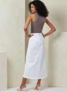 Schnittmuster gerader Damenrock mit Zipfel und aufgesetzten Taschen Vogue 2102 Gr. 32-50