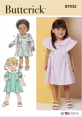 Envelope sewing pattern girls dress for girls 7032 Butterick