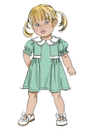 Sewing pattern Girls dress with ruffled collar Butterick 7032