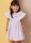 Model is wearing sweet Girls dress with ruffled collar sewn with the sewing pattern Butterick 7032
